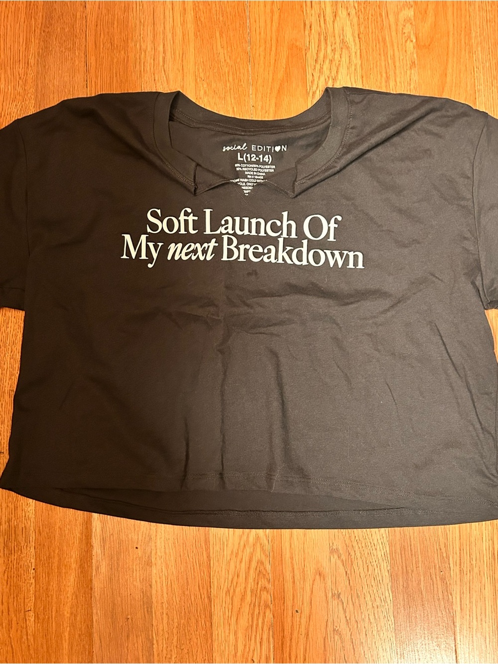 Black Short-Sleeve Graphic Tee - 'Soft Launch Of My Next Breakdown'